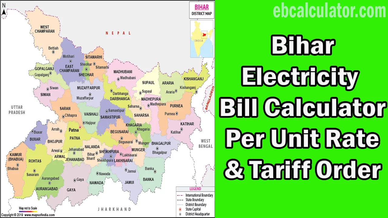 Bihar Electricity bill Calculator, Per Unit Rate, Tariff Order