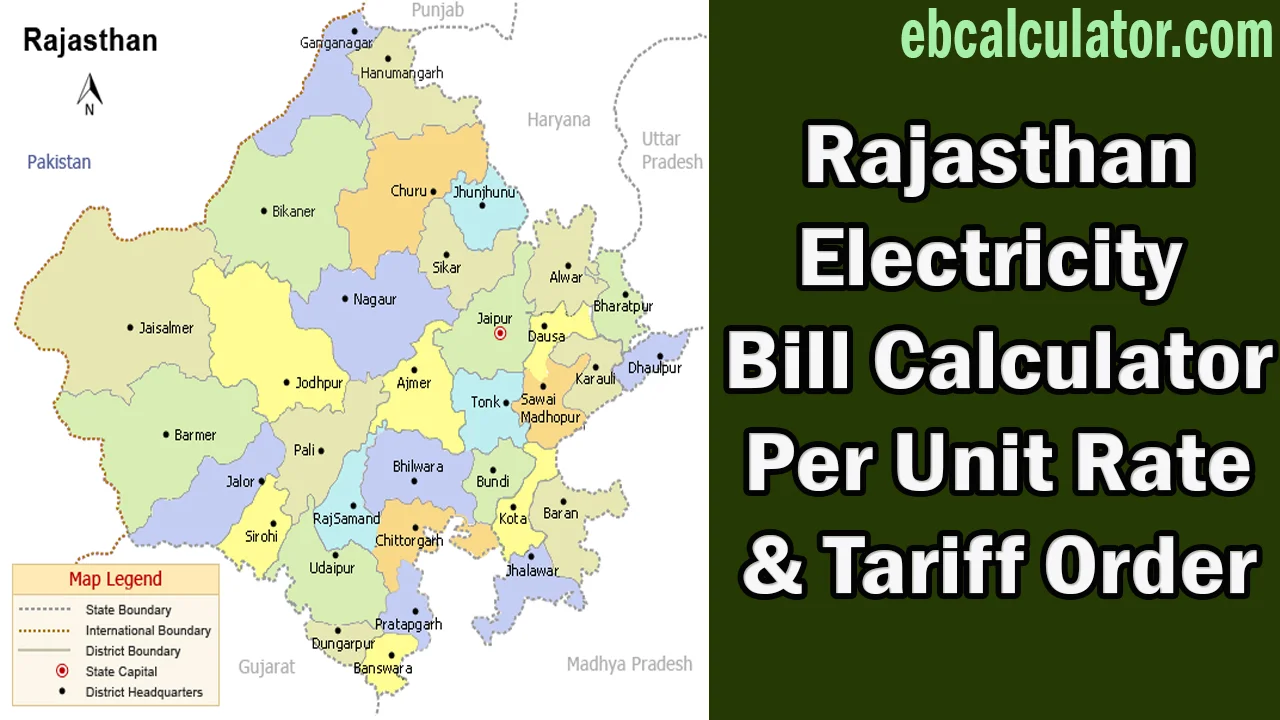 Rajasthan Electricity Bill Calculator, Per Unit Rate, Tariff Order